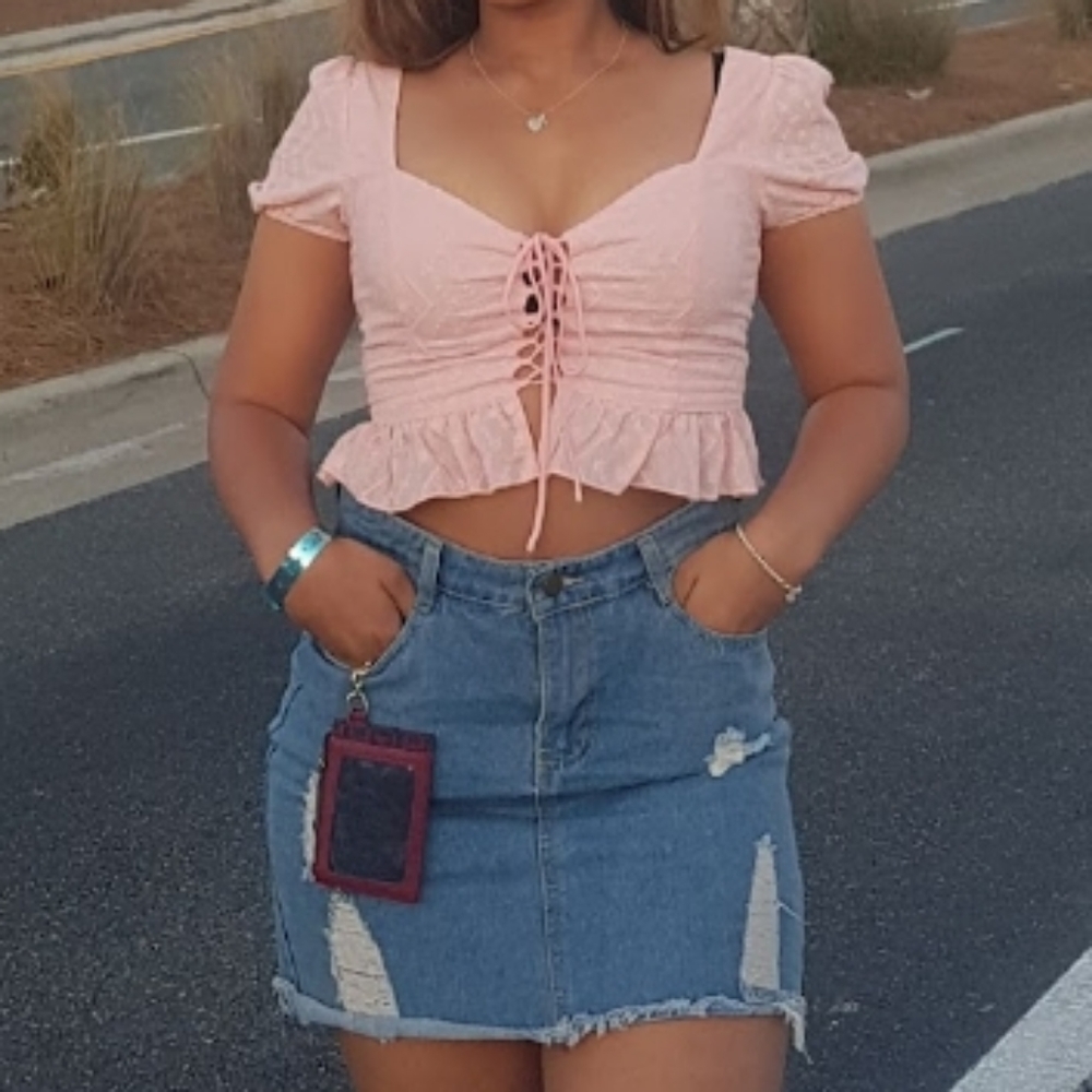 Pink crop top